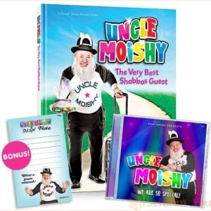 Uncle Moishy Book + CD + FREE Mitzvah Note Pad!