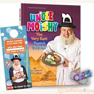 Uncle Moishy Pesach Book + USB + FREE Door Hanger